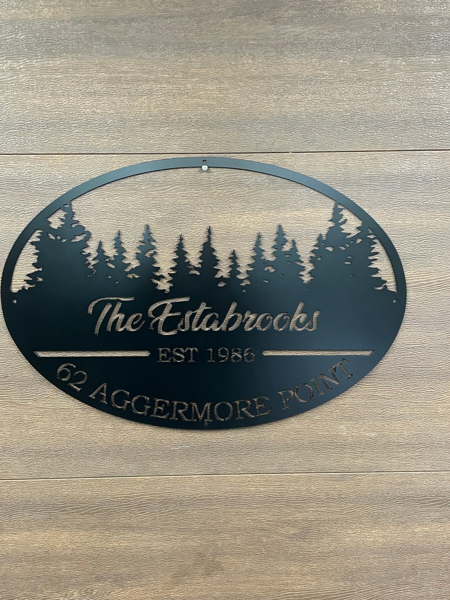 Custom Metal Pine Civic Address Sign