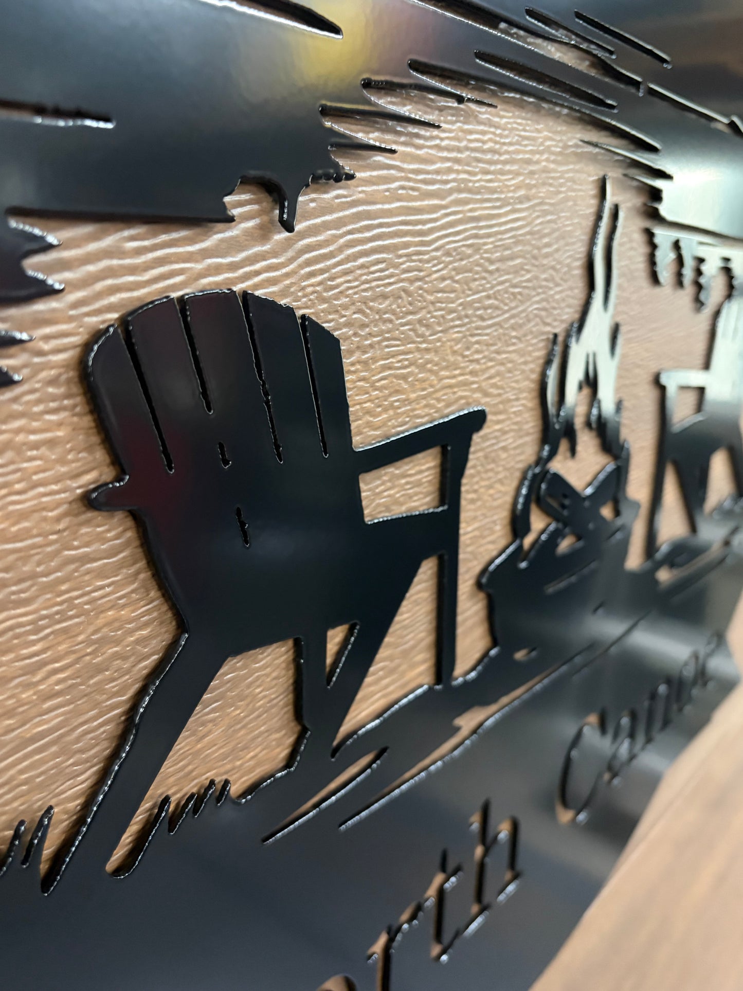 Custom Metal Sunset Campfire Sign