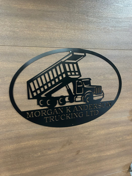 Custom Metal Dump Truck Trucker Sign