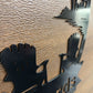 Custom Metal Sunset Lake Dock Scene