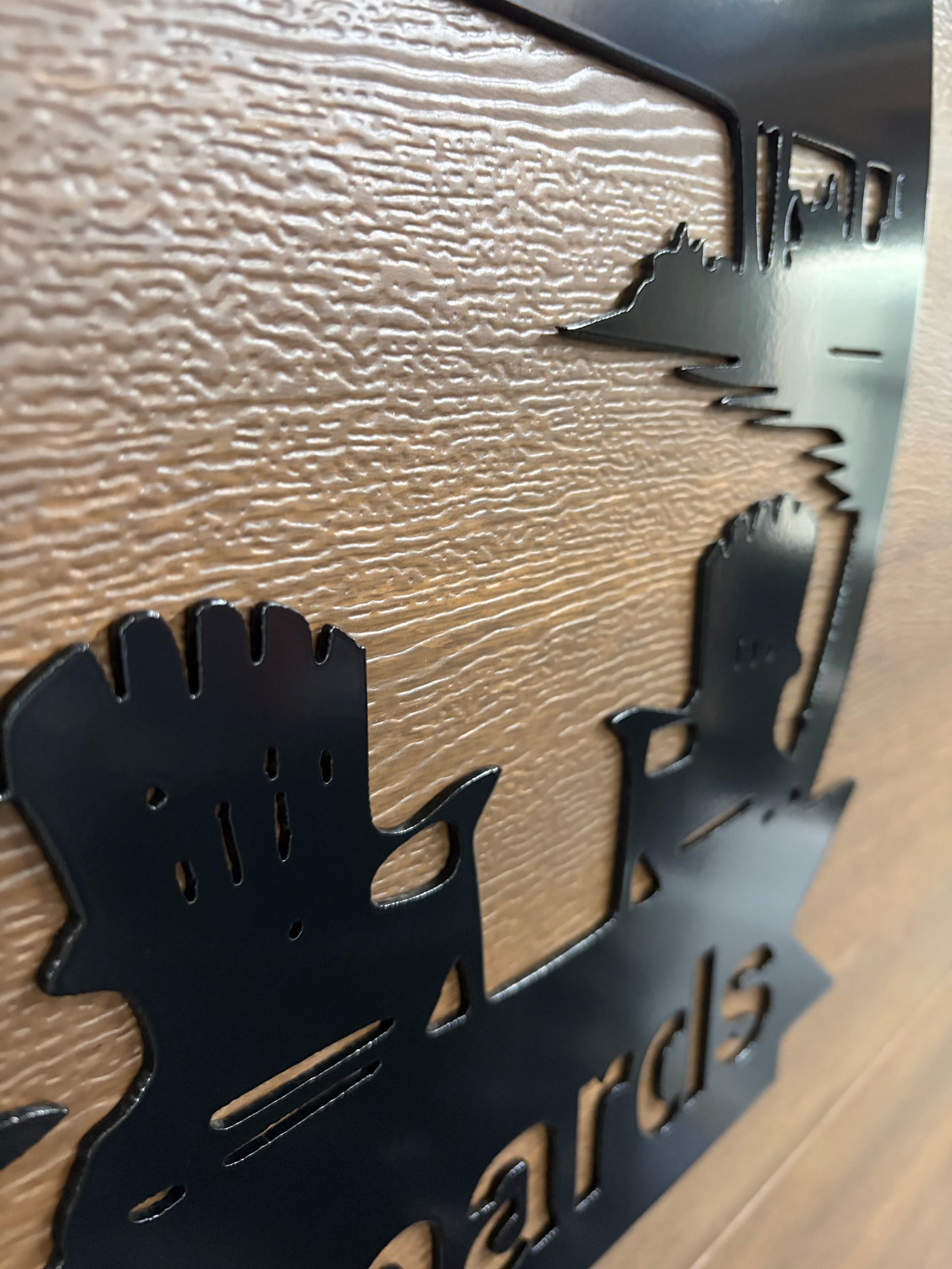 Custom Metal Sunset Lake Dock Scene