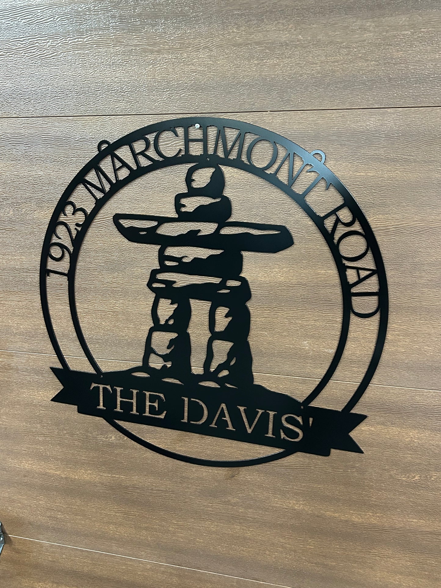 Custom Metal Inukshuk Address Sign