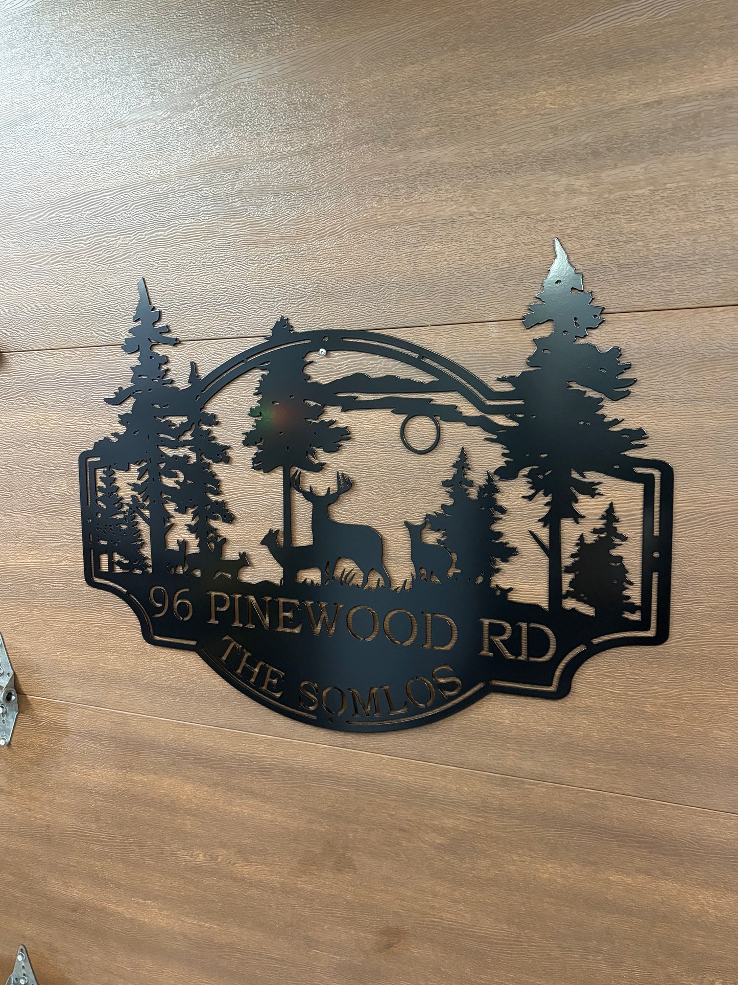 Custom Metal Deer Scene Sign