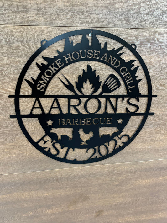 Custom Metal BBQ Grill Sign 4