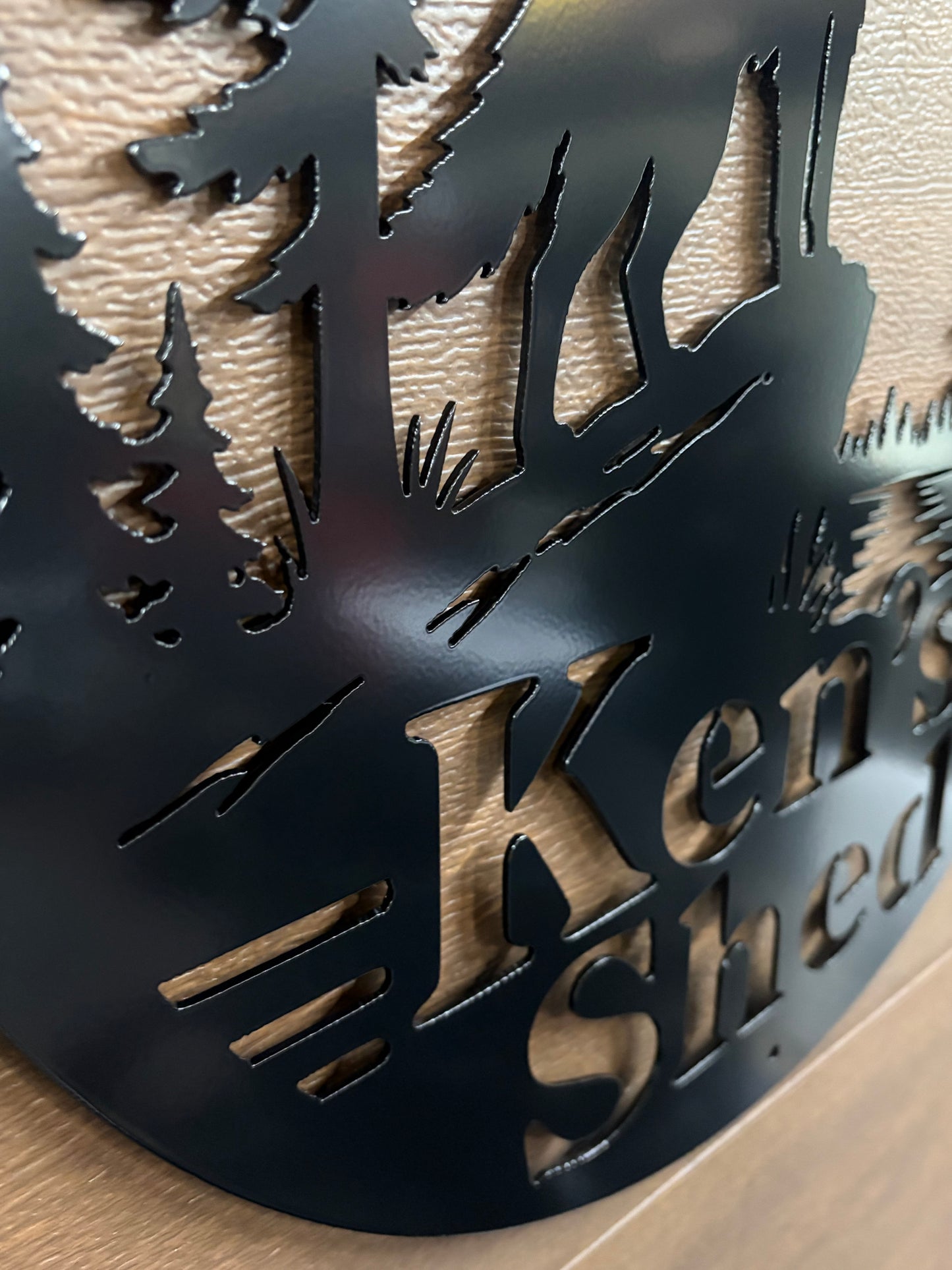 Custom Metal Howling Wolf Sign