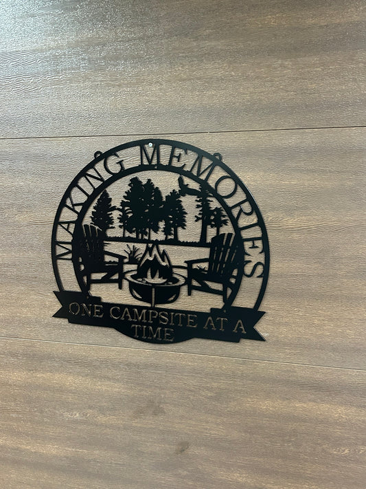 Panneau d'adresse personnalisé en métal pour feu de camp n° 2