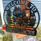 Custom Metal Campfire Sign With Kids Chairs 2