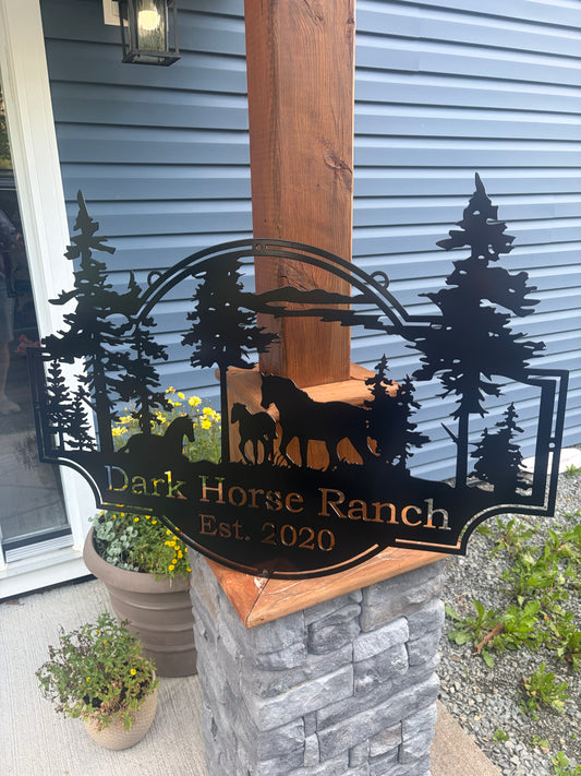 Custom Metal Wild Horse Sign