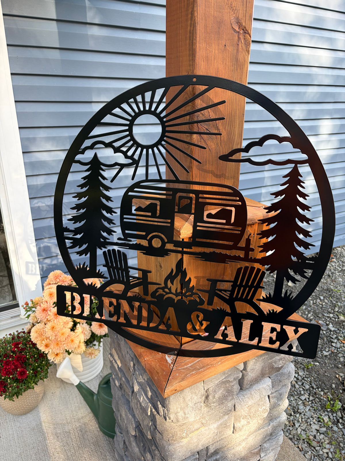 Custom Metal Camper Campfire Sign 4