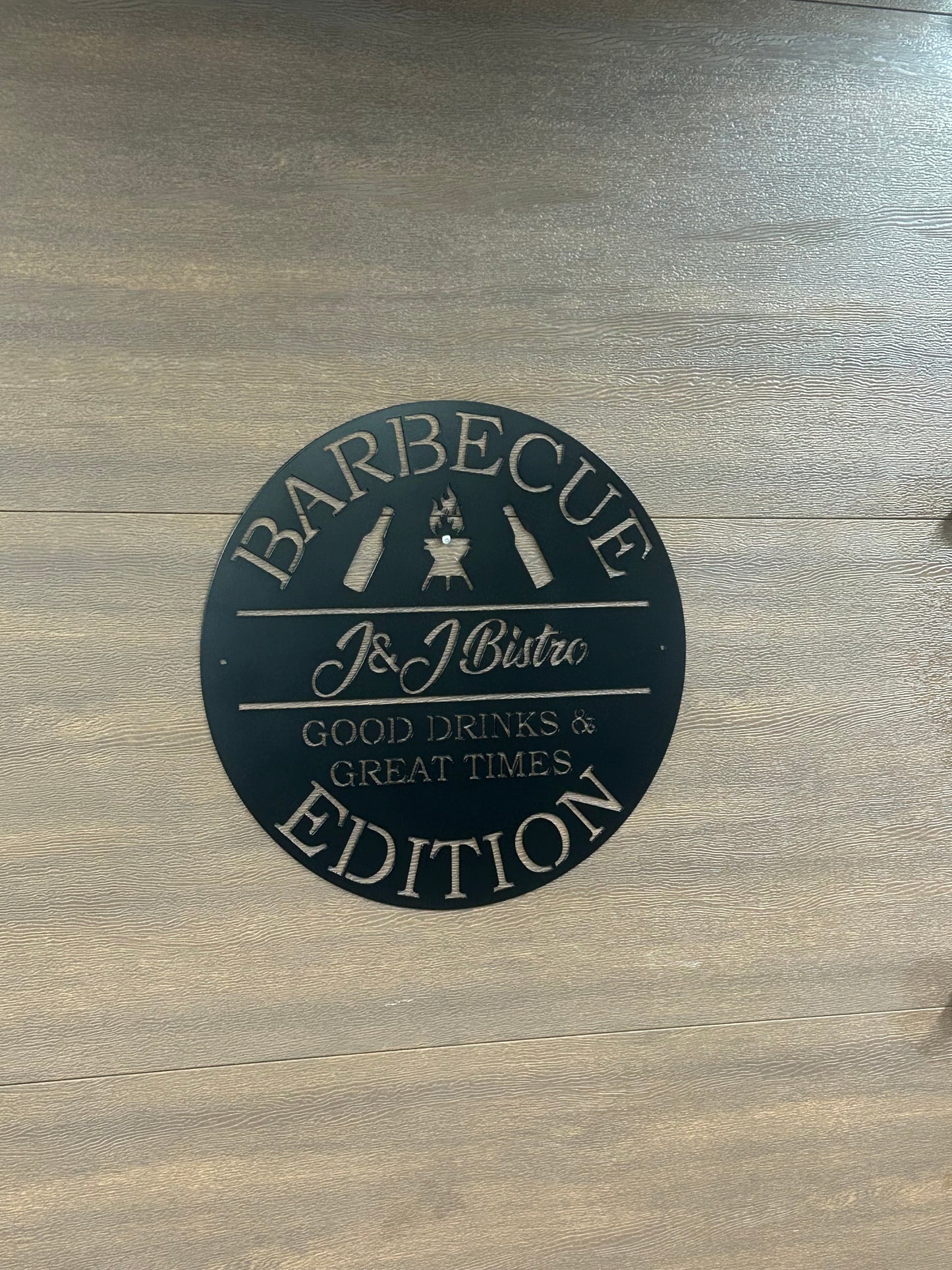 Panneau de bar et de grillades en métal personnalisé du Texas