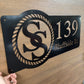 Rope Border Monogram Civic Address Sign