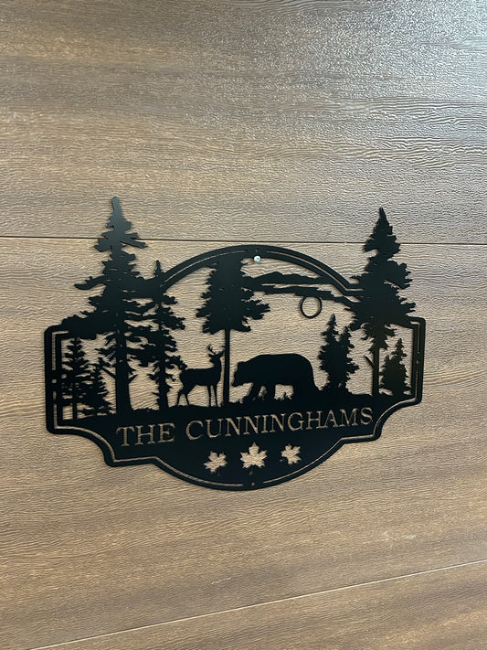 Panneaux de cabane en métal personnalisés en forme de cerf