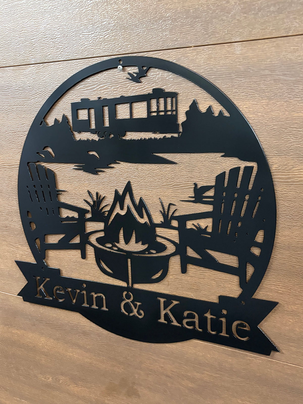 Custom Metal Camper Campfire Sign 3