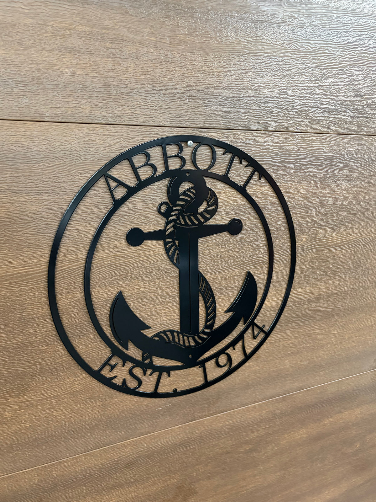 Custom Metal  Anchor and Rope Sign