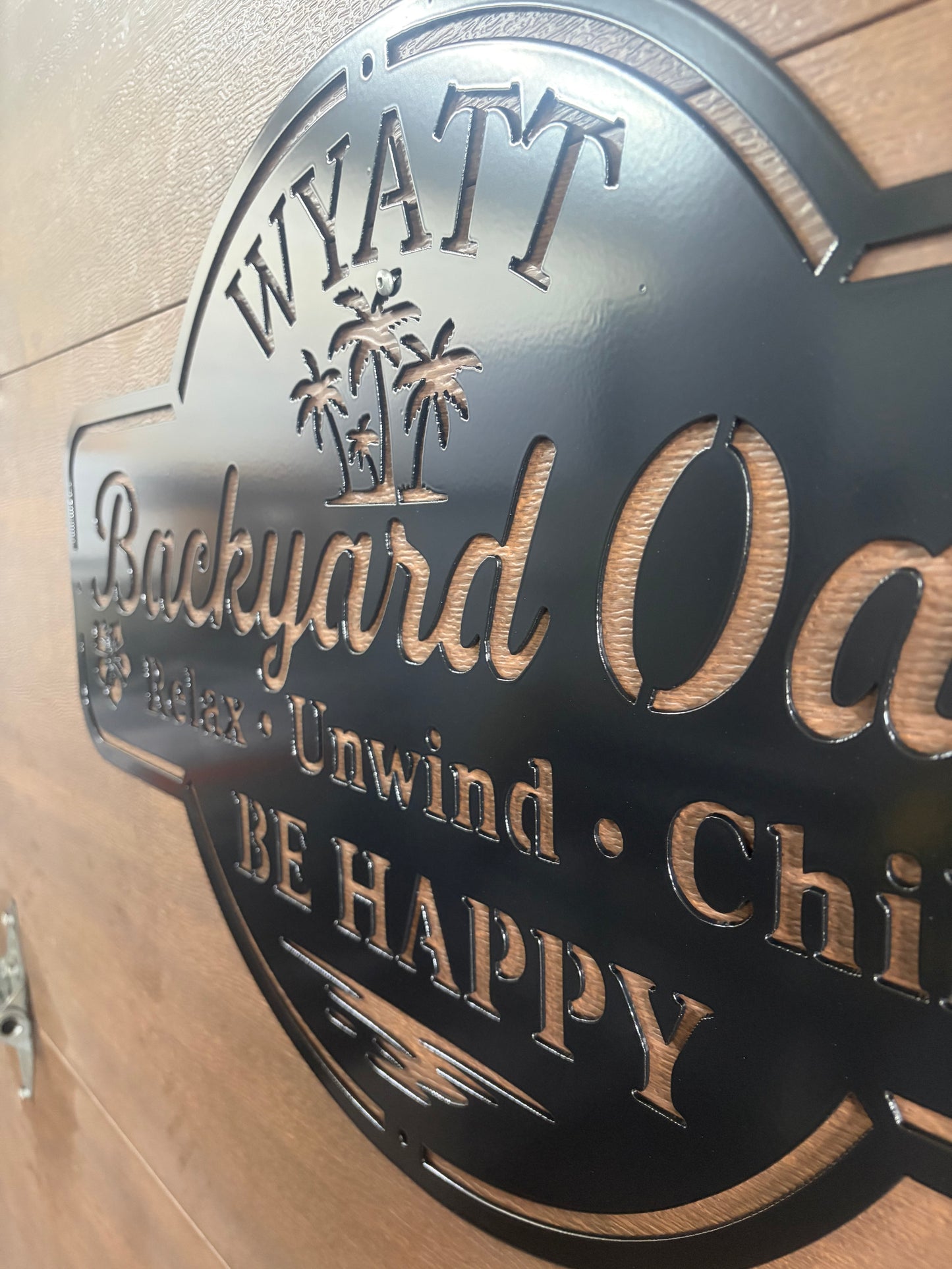 Custom Metal Backyard Oasis Sign