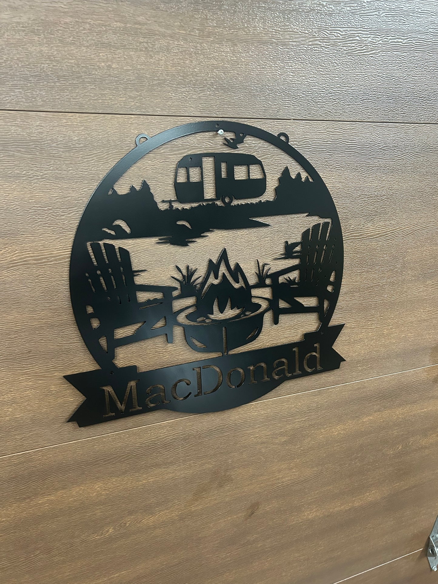 Custom Metal Camper Campfire Sign 2