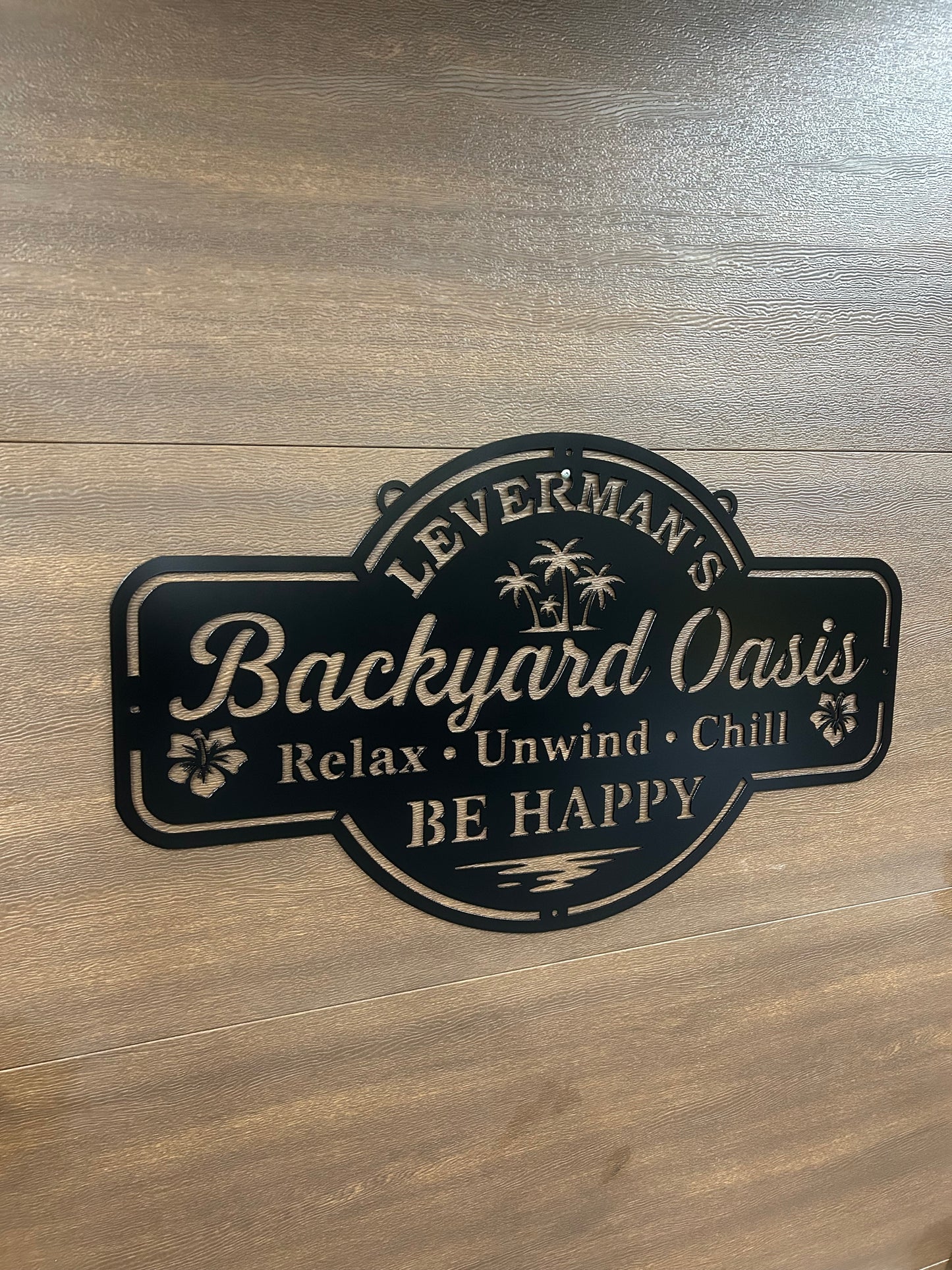 Custom Metal Backyard Oasis Sign
