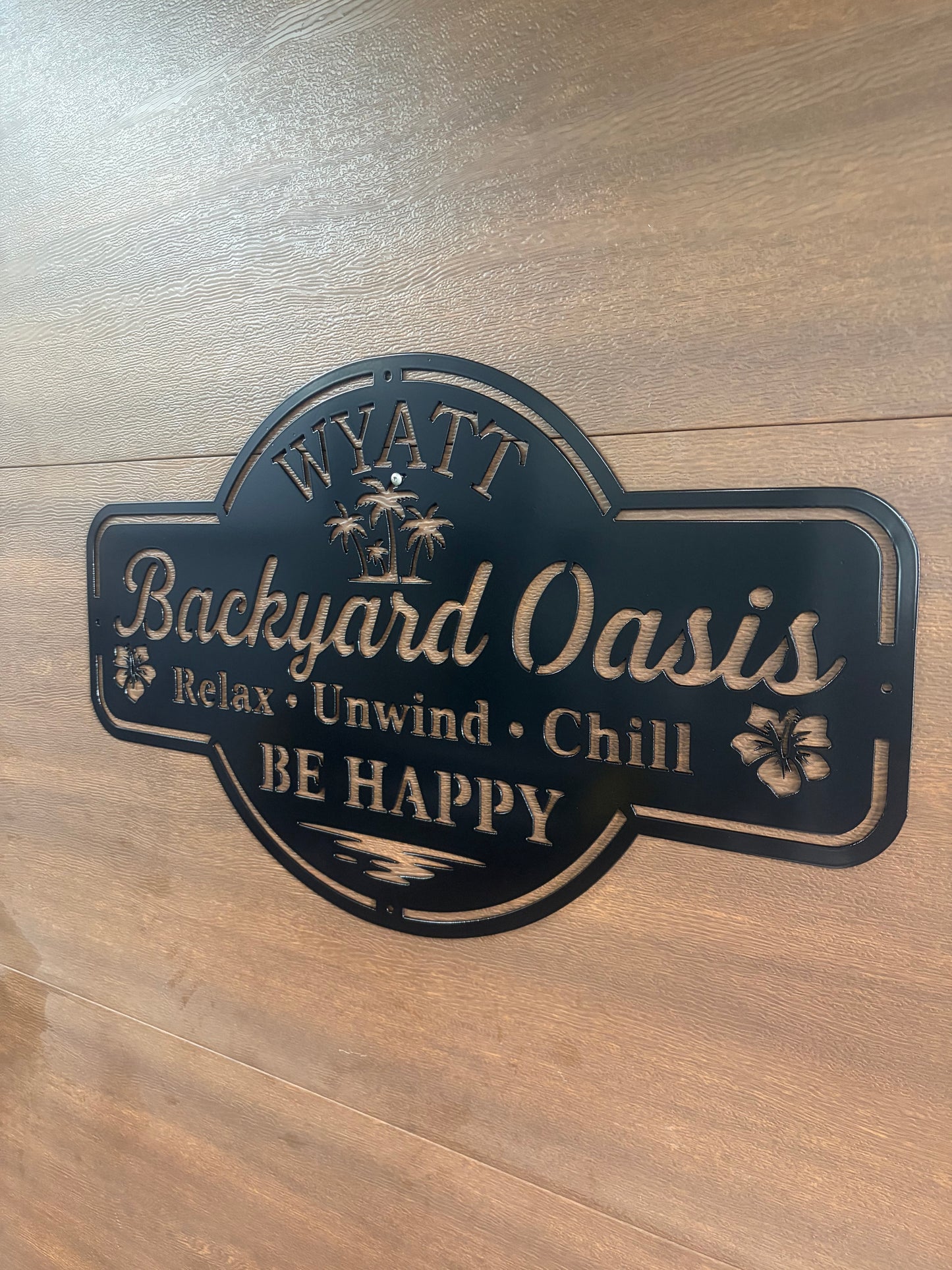 Custom Metal Backyard Oasis Sign