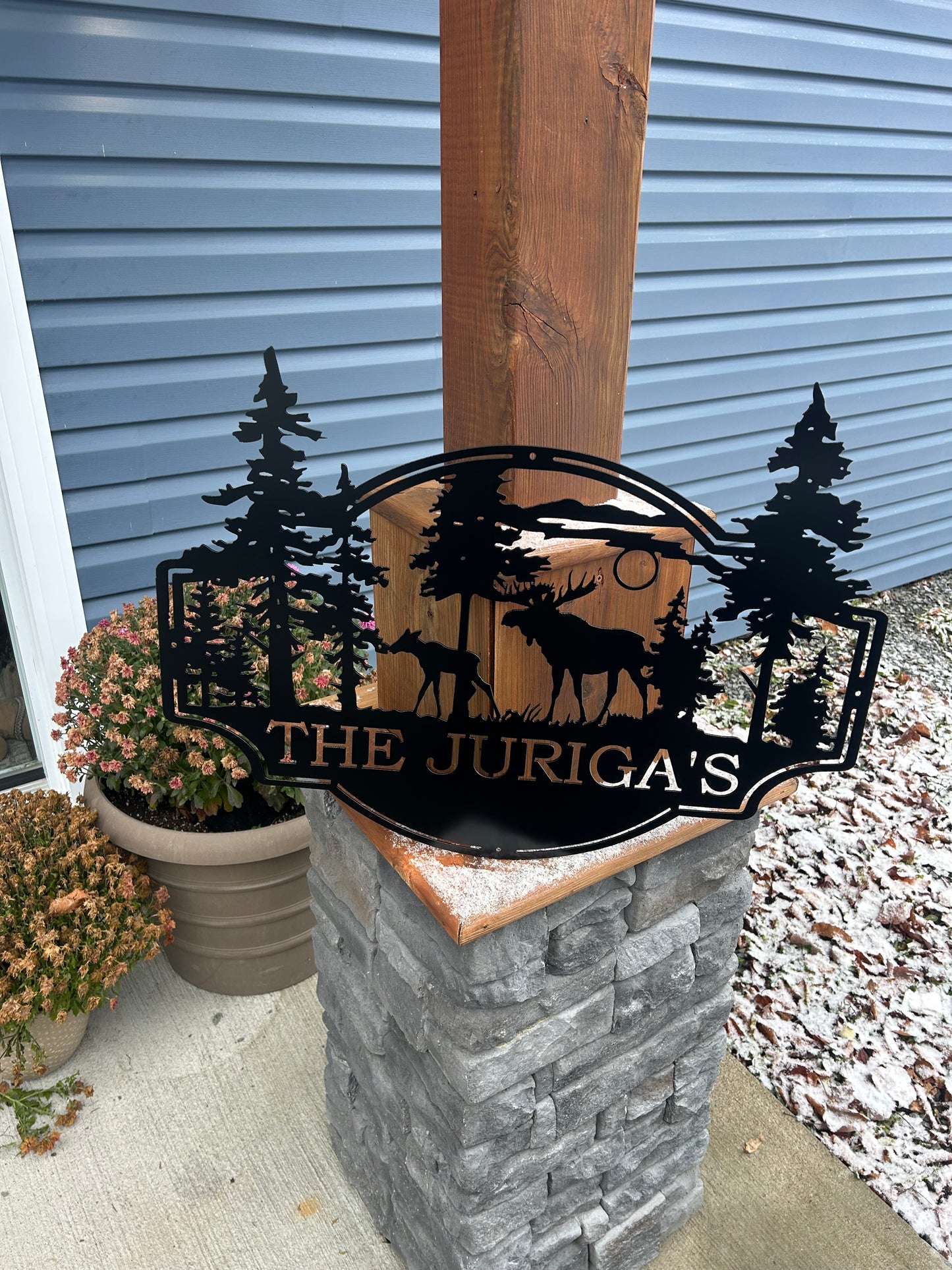 Panneaux de cabane en métal personnalisés en forme de cerf