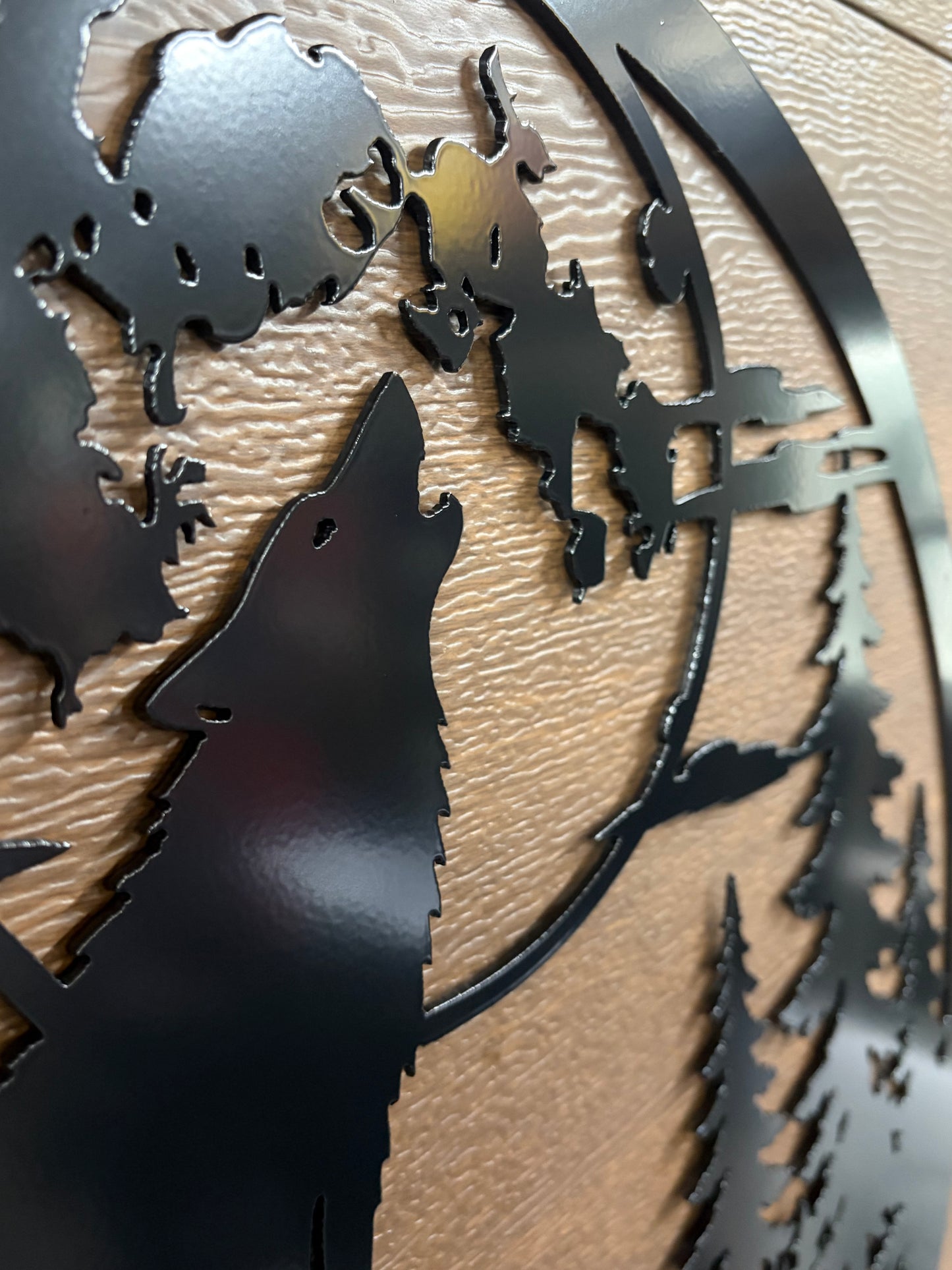 Custom Metal Howling Wolf Sign