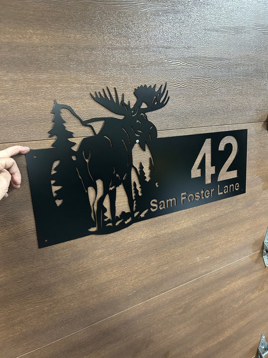Moose Civic Address Sign