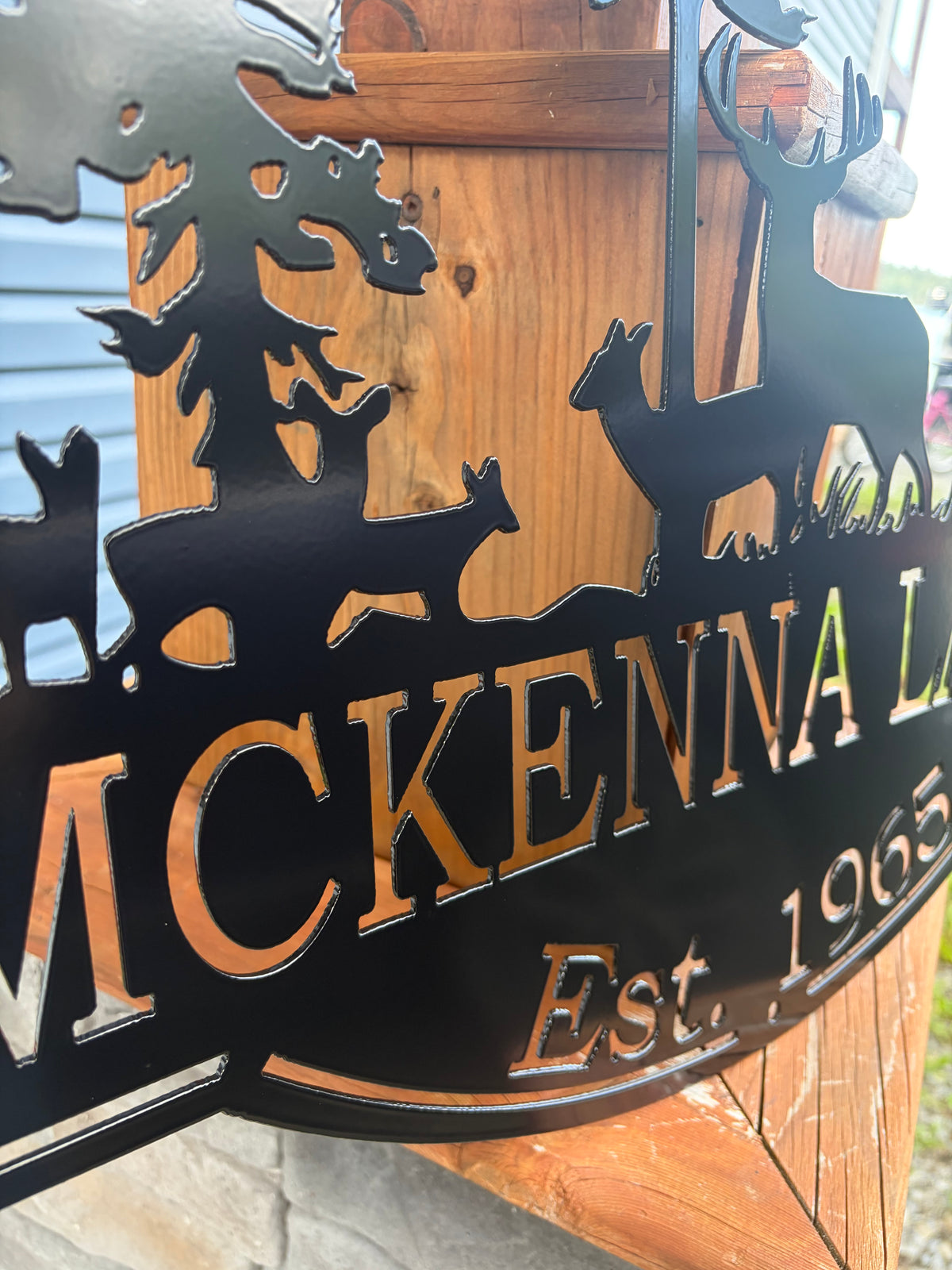 Custom Metal Deer Scene Sign