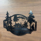 Custom Metal Deer Scene Cabin Sign