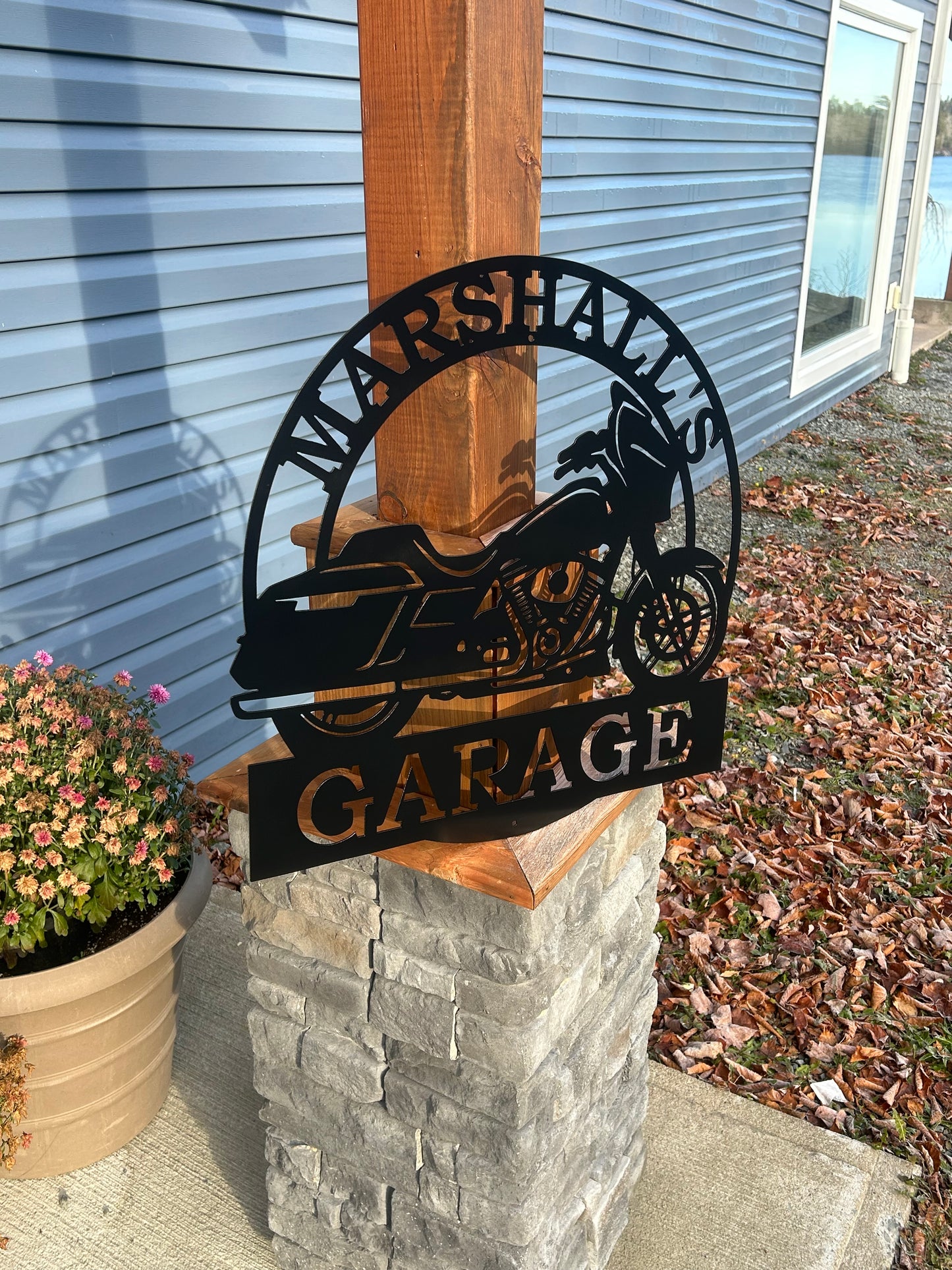Custom Metal Street Glide Garage and Address Sign