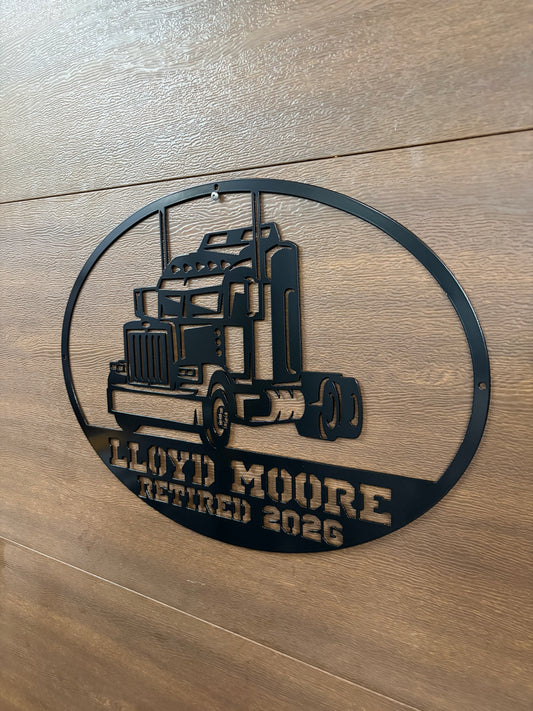 Custom Metal Transport Trucker Sign