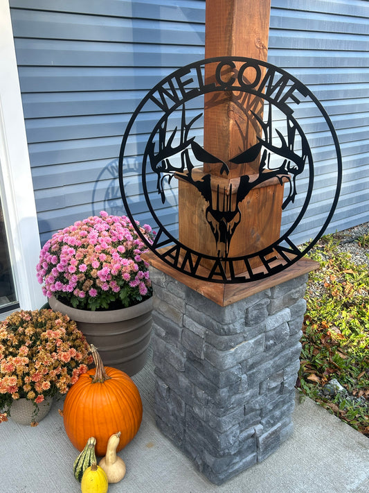 Panneau de chasseur de crâne en métal personnalisé