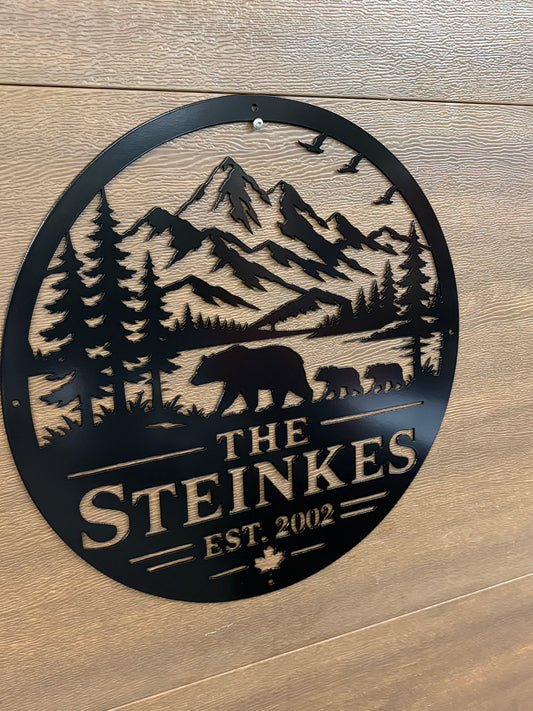 Custom Metal Bear Sign 2