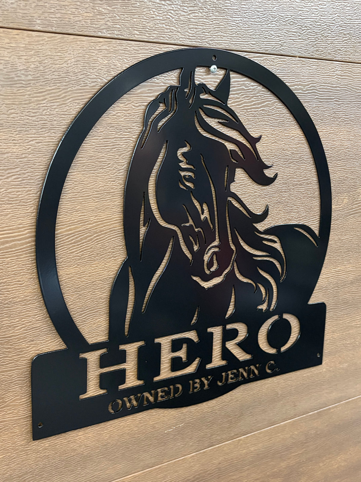 Panneau personnalisé en métal représentant un portrait de cheval
