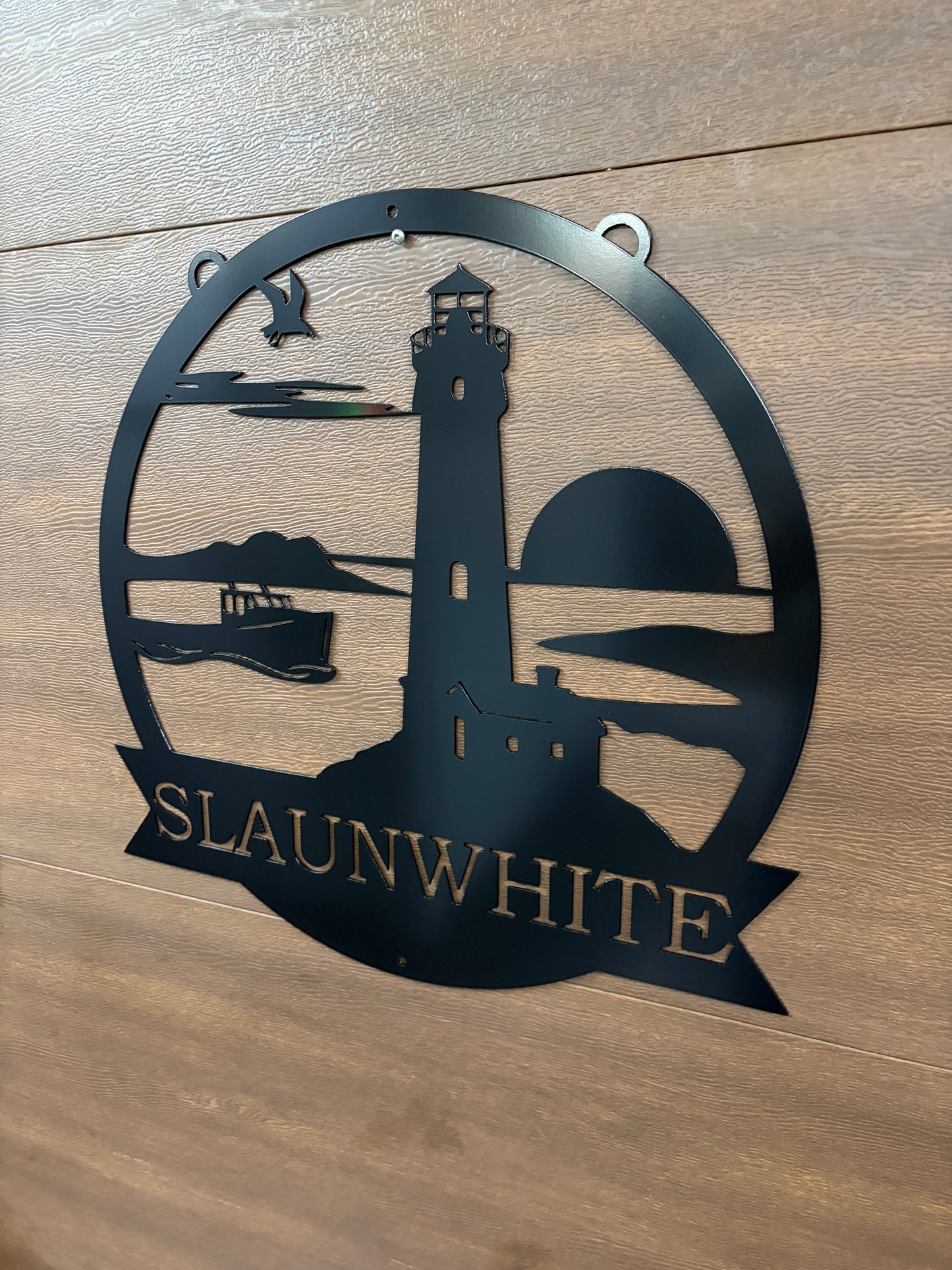 Custom Metal Fishing Boat Lighthouse Sign