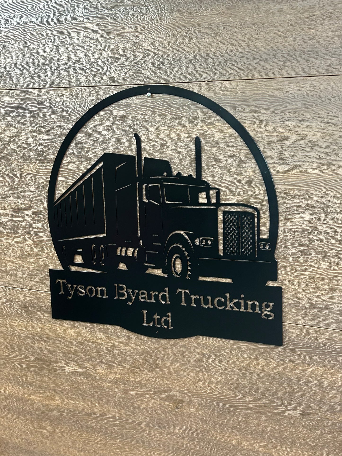 Custom Metal Transport Truck Sign 2