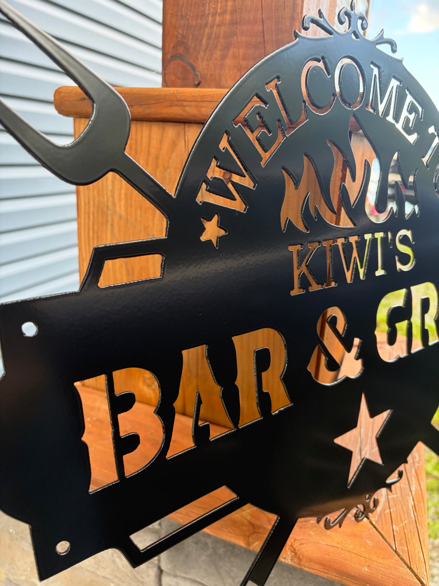 Custom Metal Bar and Grill Sign
