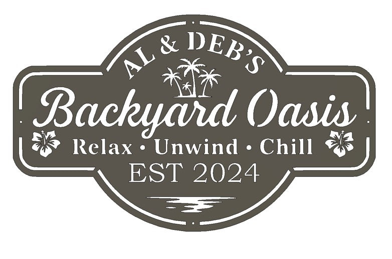 Panneau de feu de camp en métal personnalisé au coucher du soleil