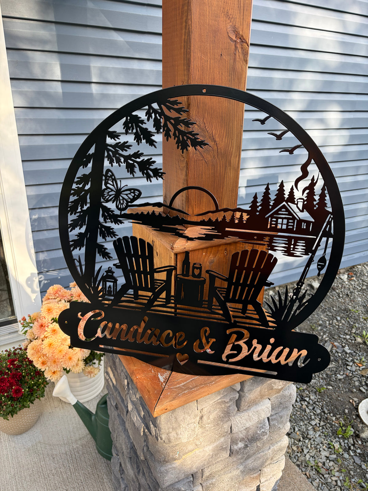 Custom Metal Sunset Lake Dock Scene 2