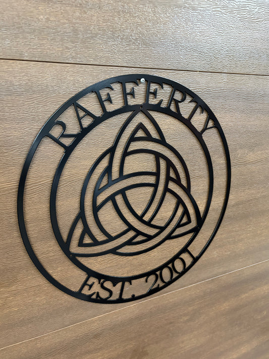 Custom Metal Irish Trinity Sign