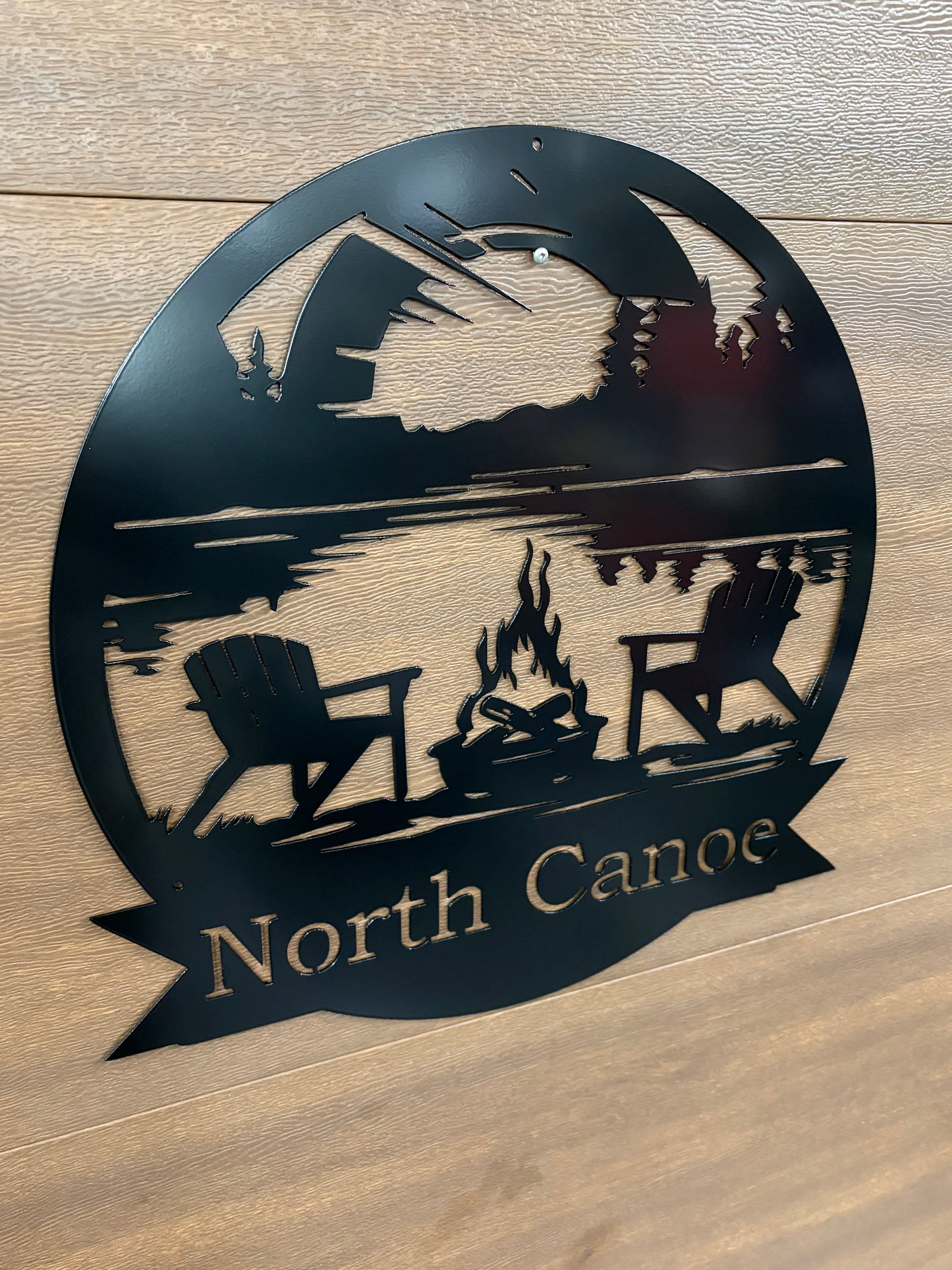 Custom Metal Sunset Campfire Sign