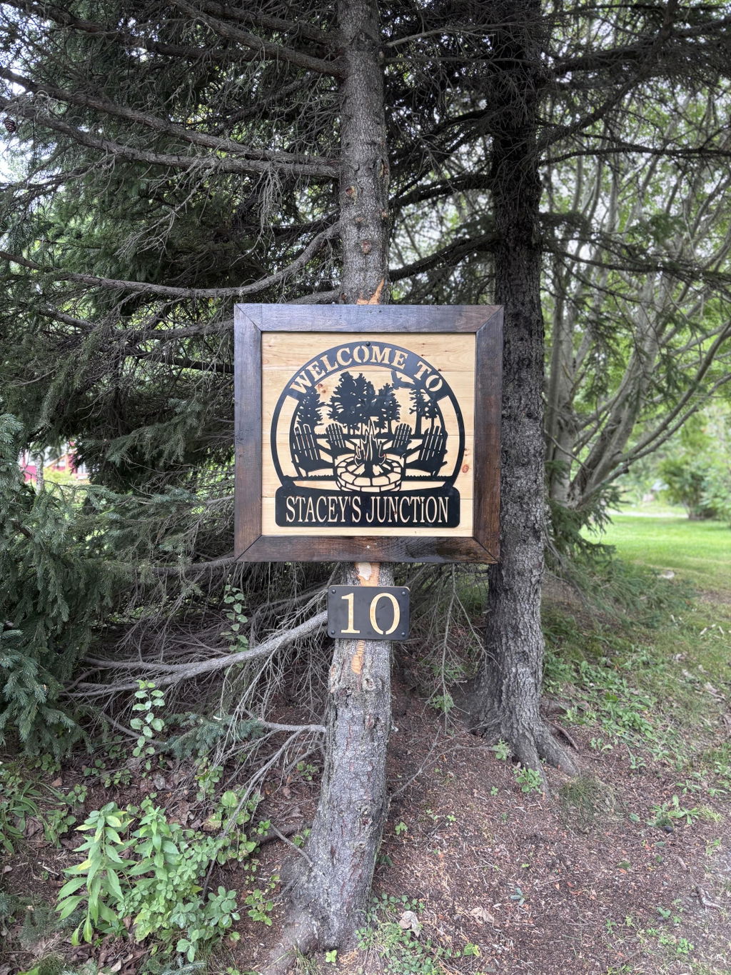 Custom Metal Campfire Sign With Kids Chairs 2