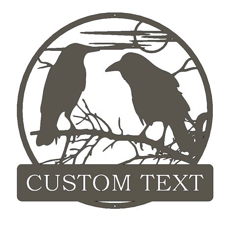 Panneau personnalisé en forme de corbeau