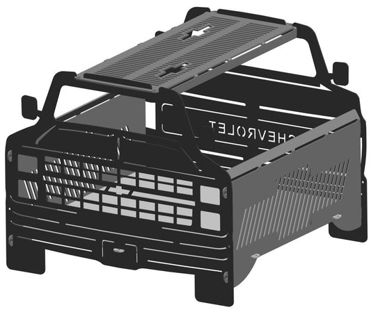 Chev Square Body Collapsible Knockdown Fire Pit Grill