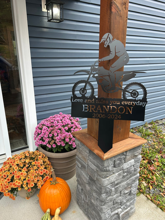 Custom Metal Dirtbike Memorials