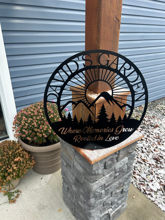 Custom Metal Mountain Sunset Sign 2