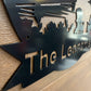 Custom Metal Sunset Lake Dock Scene