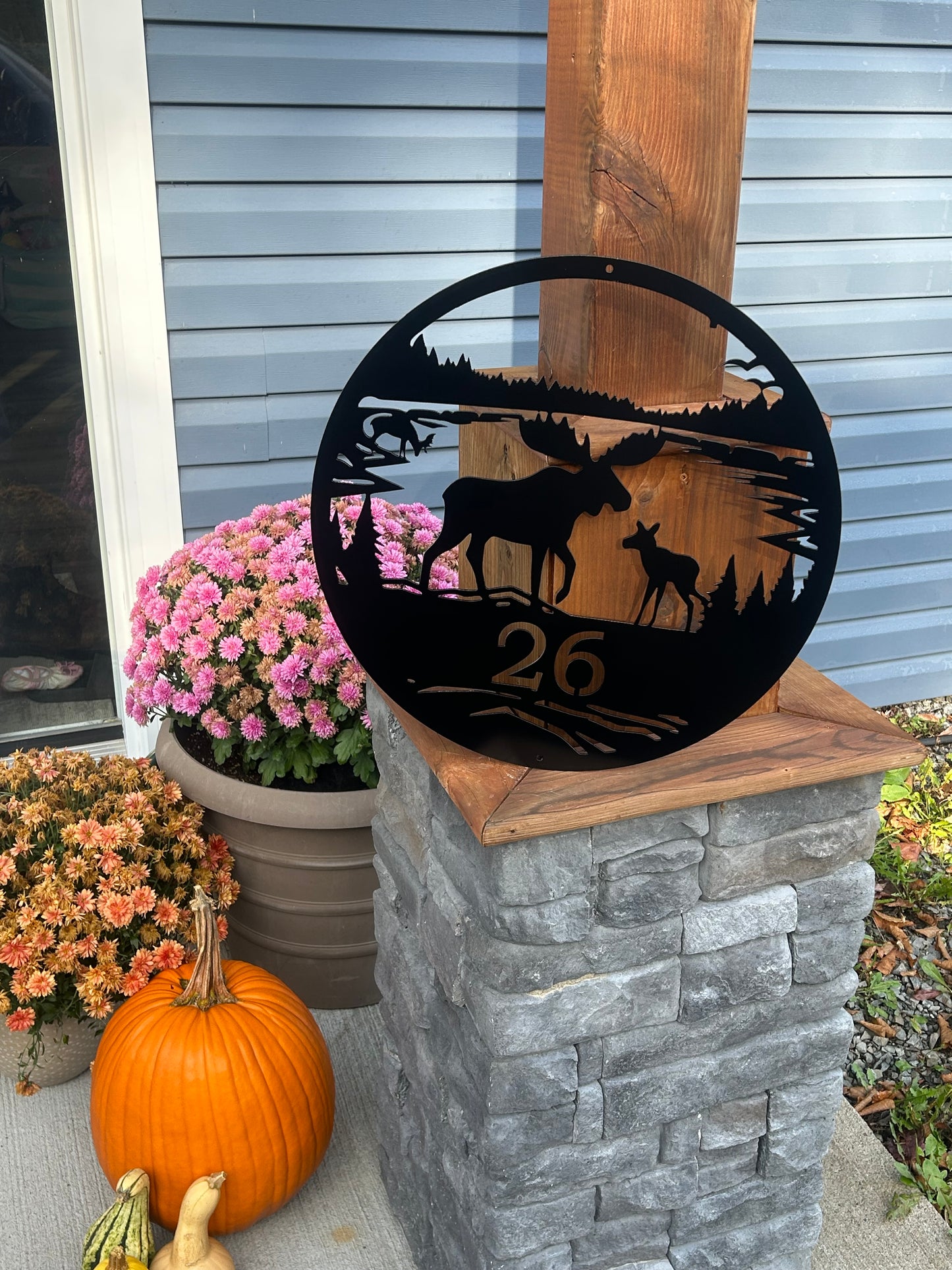 Custom Metal Moose and Deer Sign