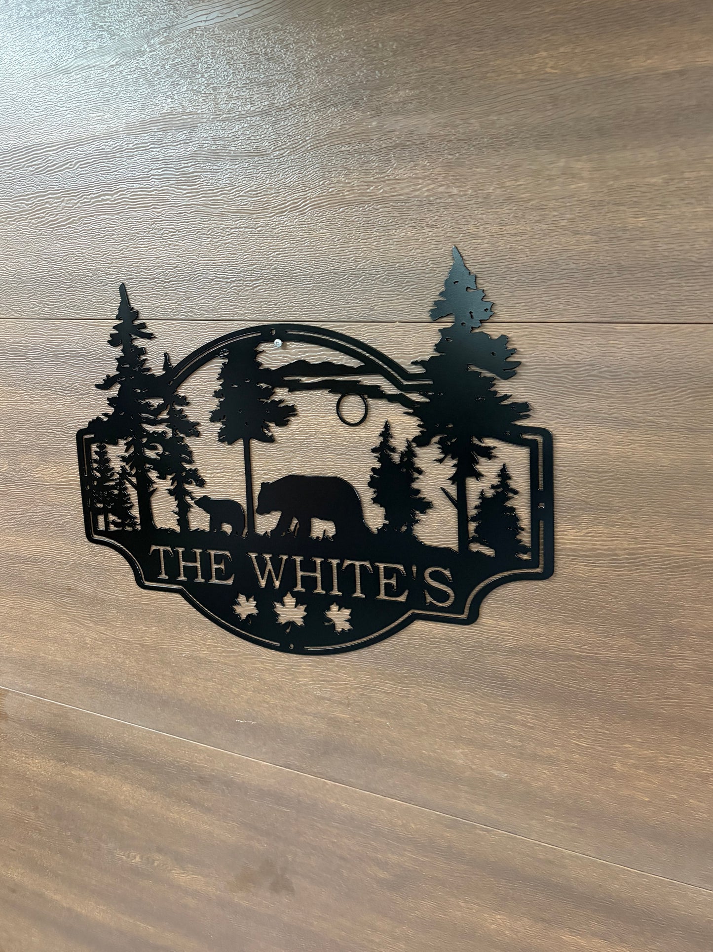 Custom Metal Bear Scene Sign