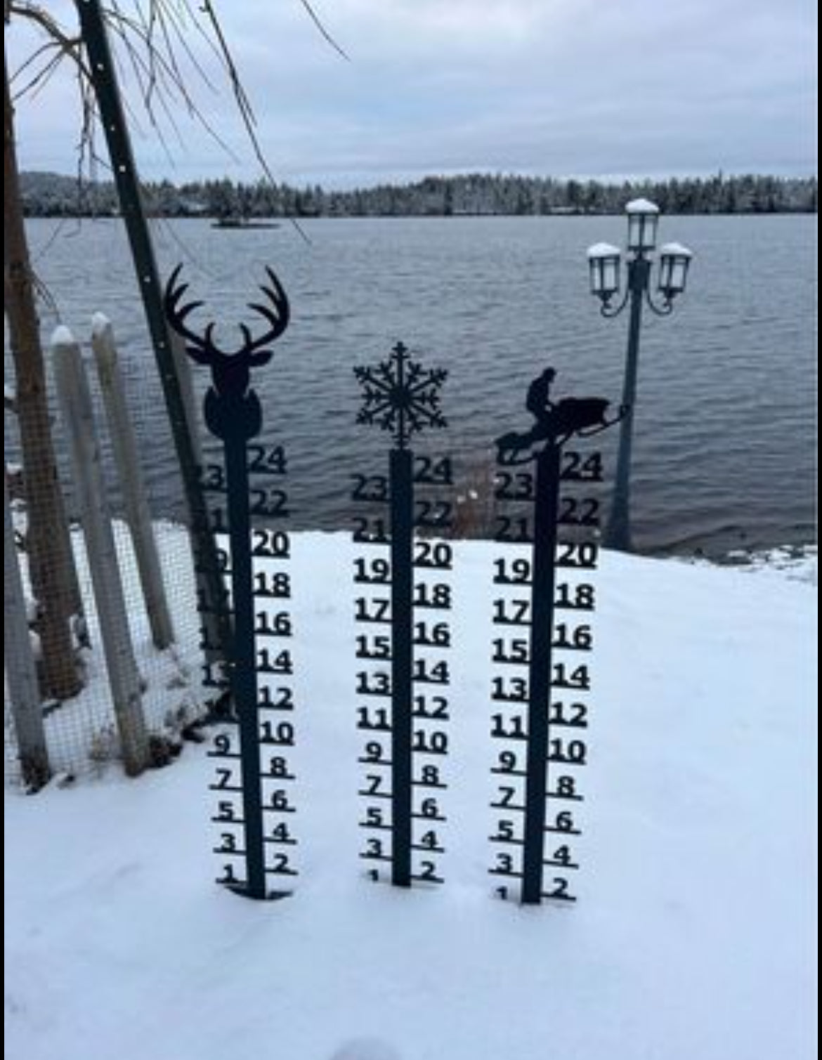 Metal Snow Gauge Rulers Made in Canada – Smoke on the Water Fire Pits ...