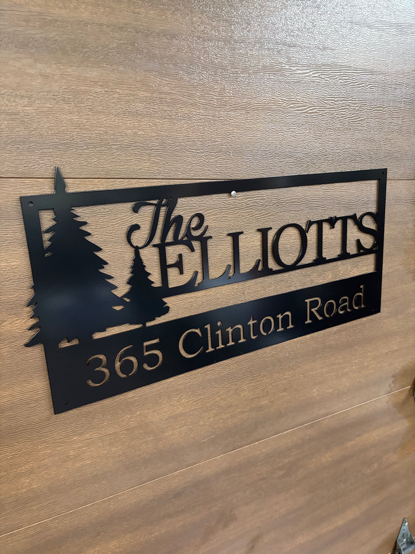 Custom Evergreen Metal Civic Address Sign