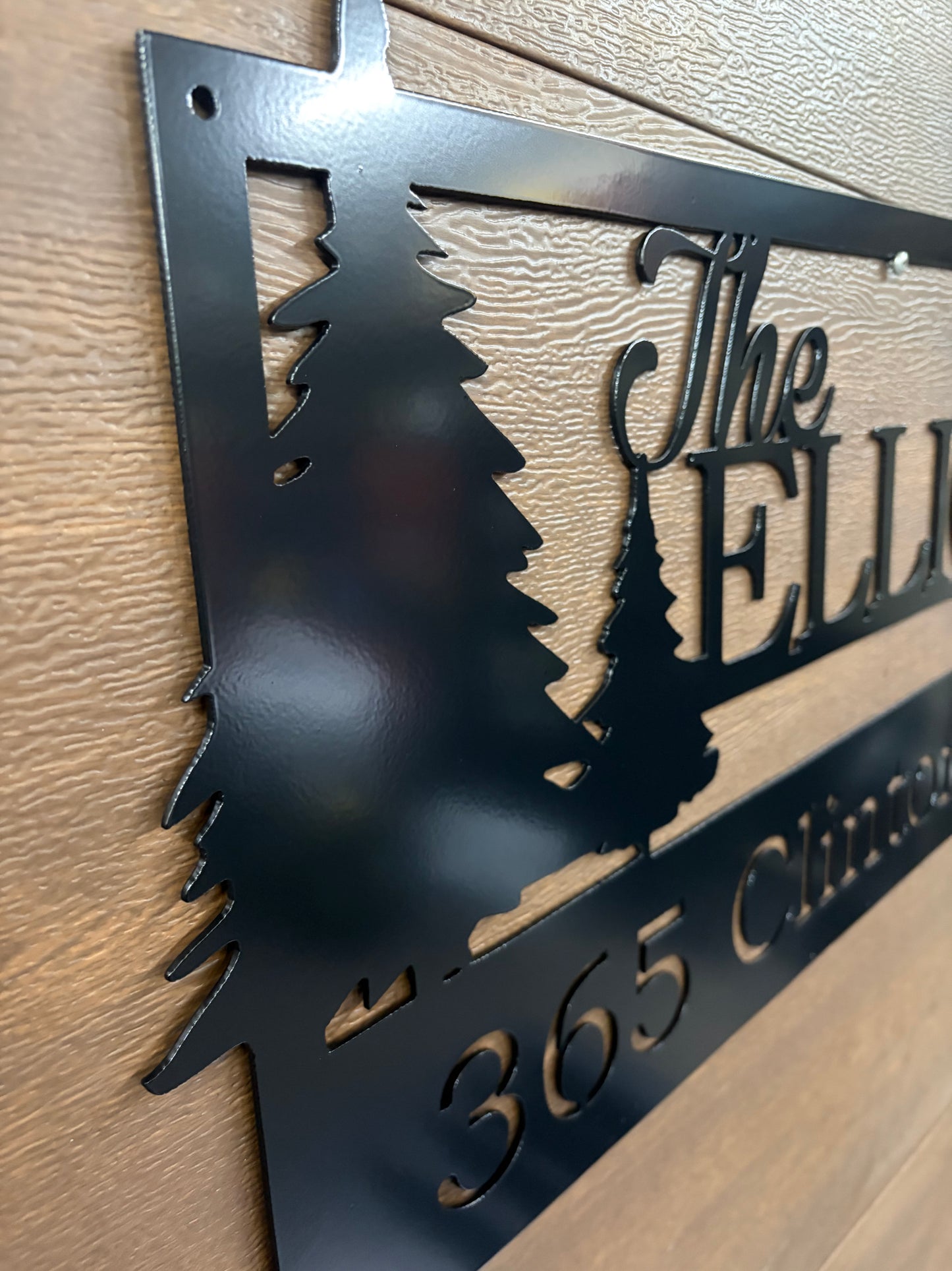 Custom Evergreen Metal Civic Address Sign
